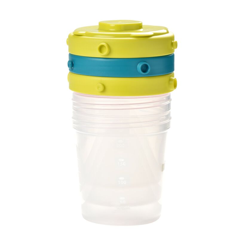 Lot de 6 portions clip 2&egrave;me &acirc;ge 200 ml Neon/Bleu