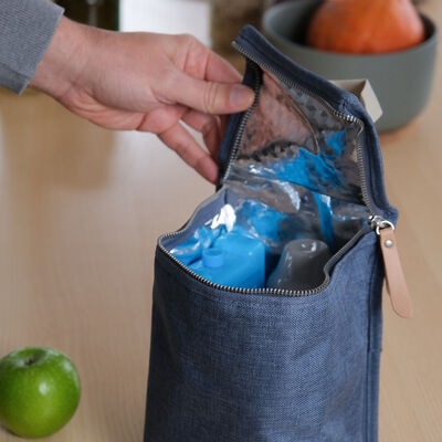 Insulated lunch pouch blue