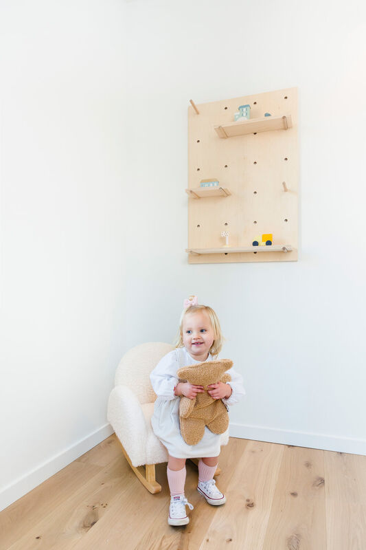 Kids Rocking Chair Teddy Off White
