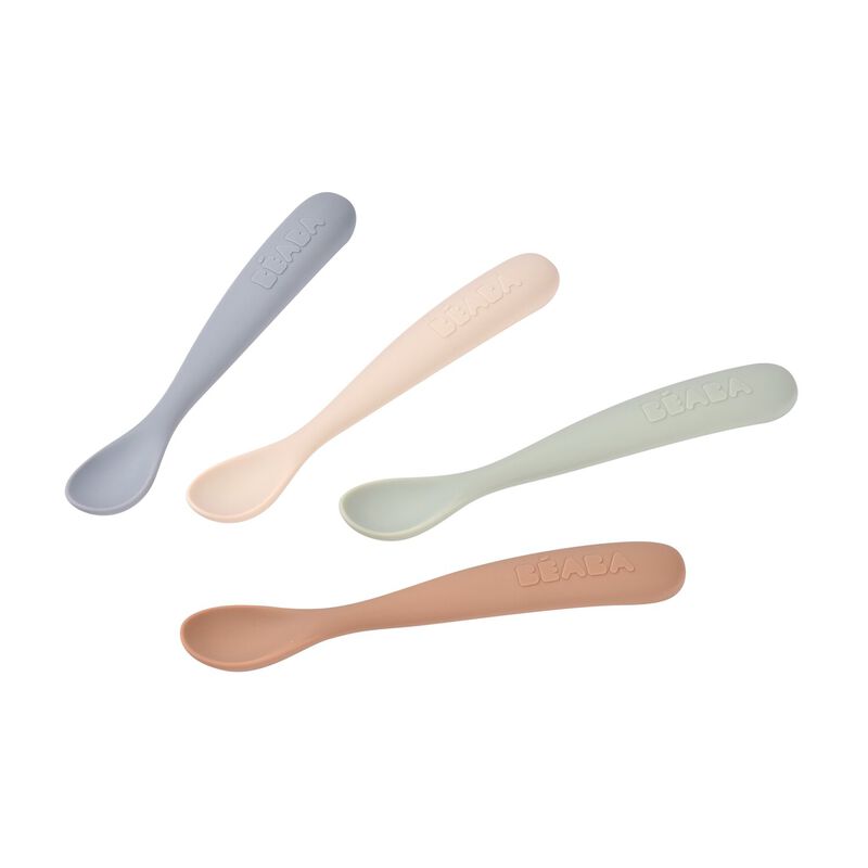 Lot de 4 cuillères 1er âge silicone - Natural  