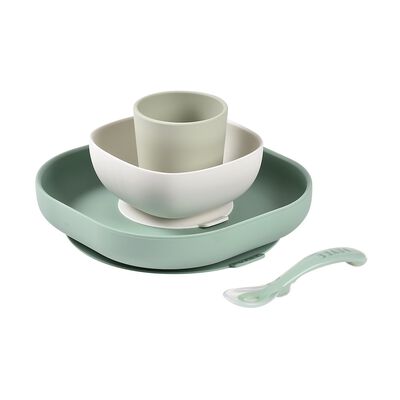 Coffret repas silicone Vert sauge