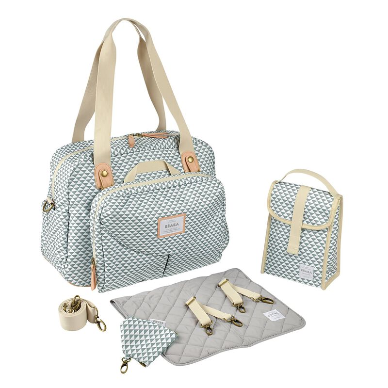 Geneve II Diaper Bag Play Print sage green