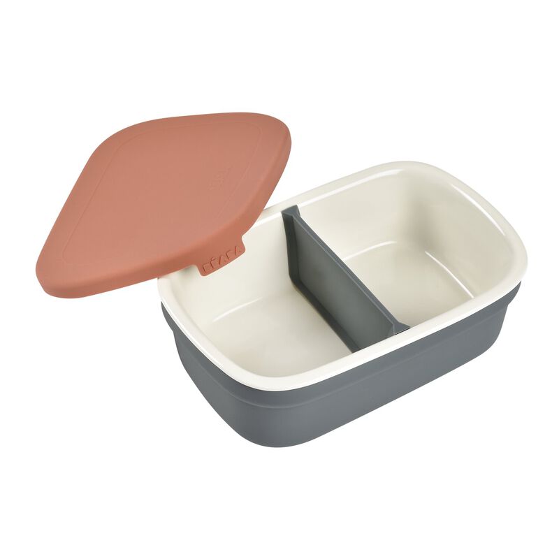 Ceramic lunch box mineral / terracotta