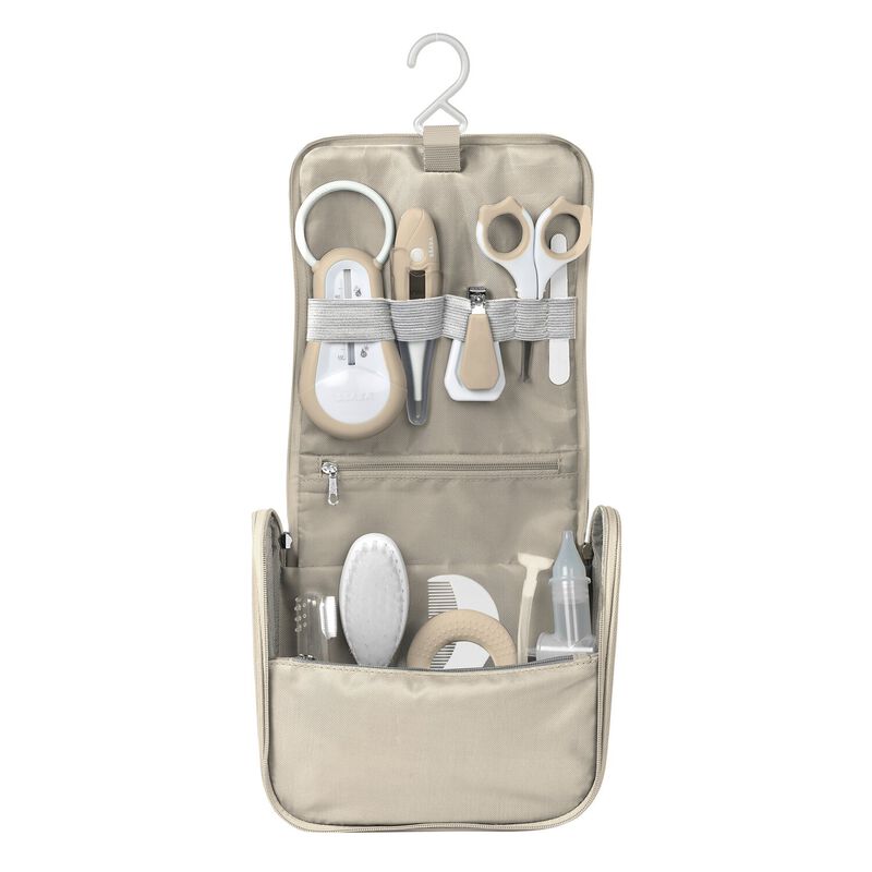 Kulturtasche mit 10 Accessoires - Tonerde
