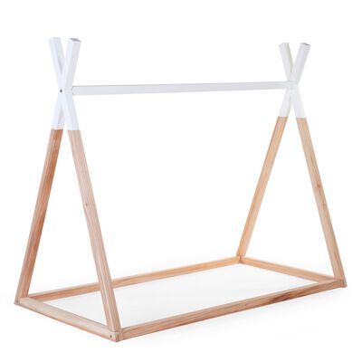 Lit Tipi - 70x140 Cm - Bois - Naturel Blanc