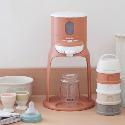 Boîte doseuse de lait 4 compartiments empilables Terracotta
