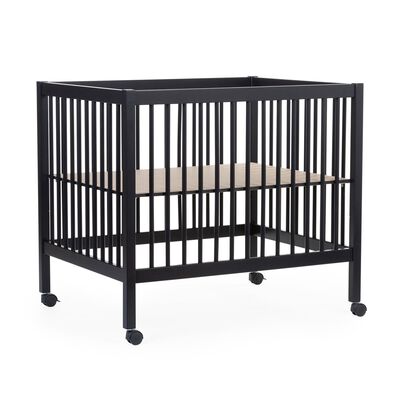 Lettino con ruote 95x75 legno nero
