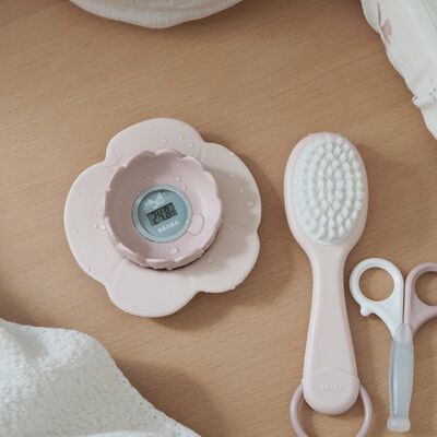 Thermom&egrave;tre de bain Lotus Vieux rose