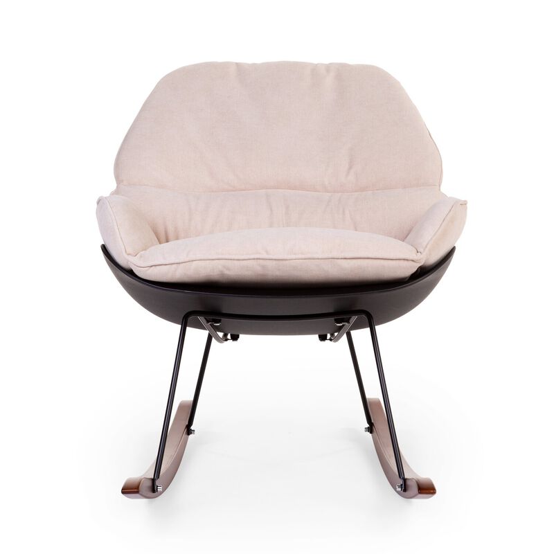 Rocking Chaise A Bascule Lounge - Noir/Ecru