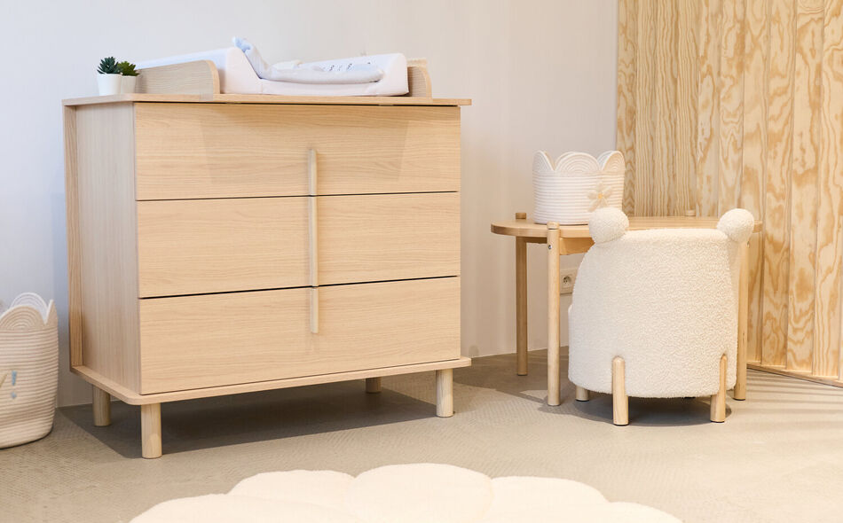 Basket 30x20x15cm Flower off white 