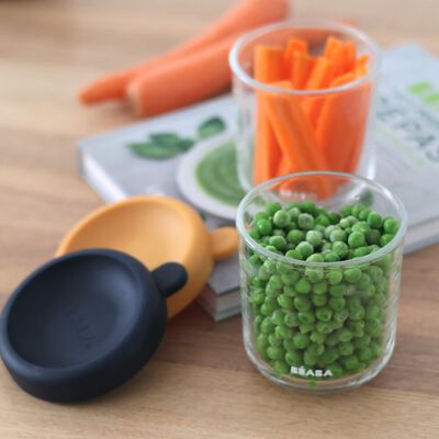Set of 2 Glass Baby Food Jars 250ML