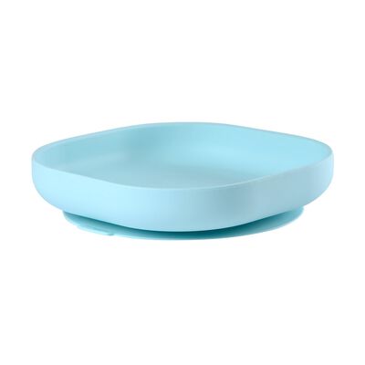 Siliconen bord met zuignap light blue