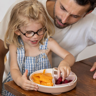 Assiette compartiment&eacute;e porcelaine Mix & Match - Barbe &agrave; papa