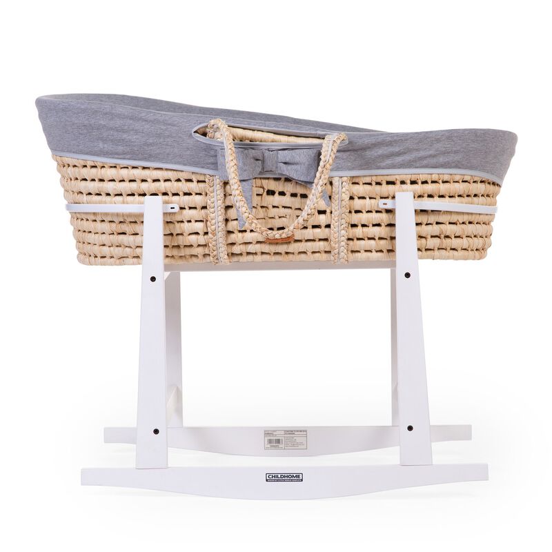 Support à bascule panier à moïse en bois blanc