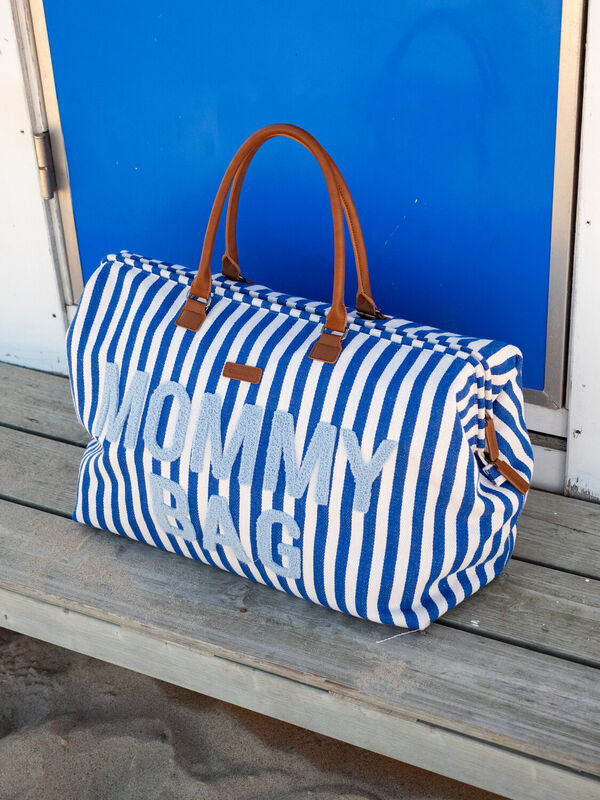 Mommy Bag ® Sac à Langer  - Rayures - Bleu Electrique /Bleu 