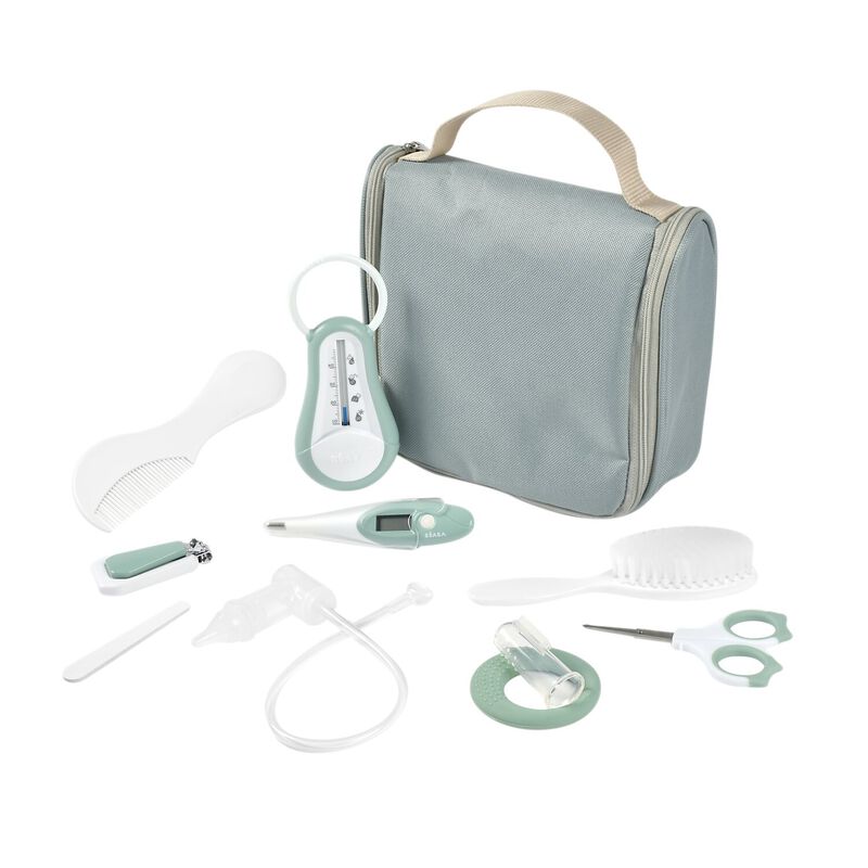 Trousse de toilette 10 accessoires - Vert sauge