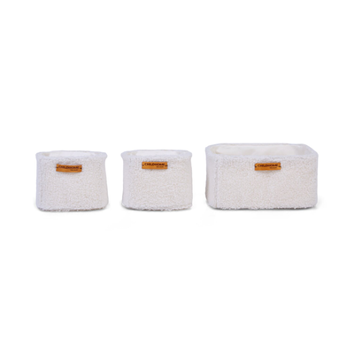 Childhome - Lot de 3 paniers de rangement - Teddy Off White