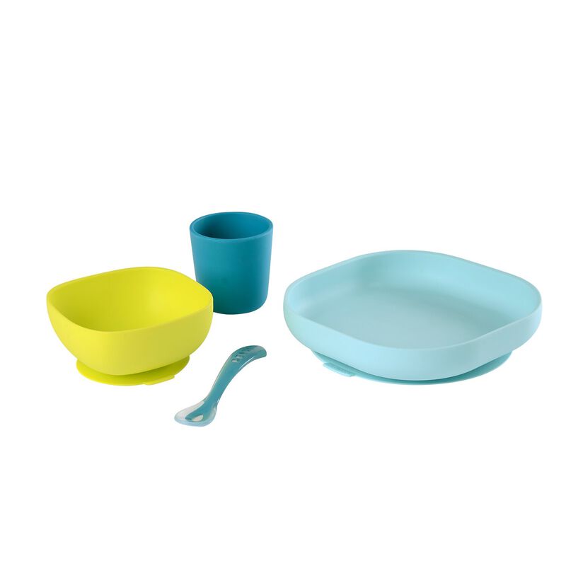 4-Piece Silicone Dinner Set blue