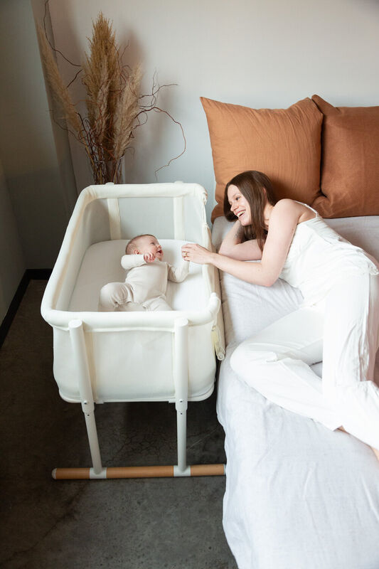 Evolux Beistellbett - Natur Wei&szlig;