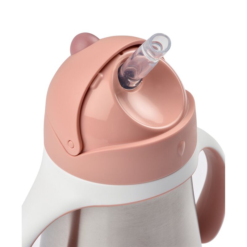 Tasse paille inox 250ml Vieux rose