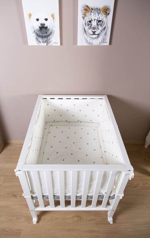 Playpen Mat - 75x95 Cm - Jersey + Muslin - Hearts