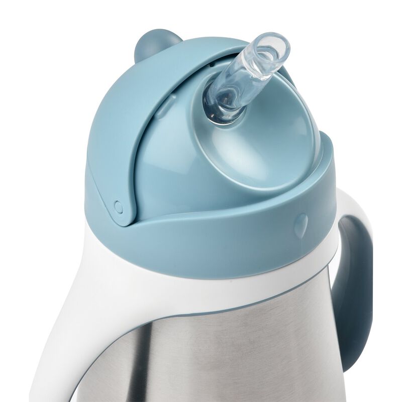 Tazza inox cannuccia 250 ml blu 