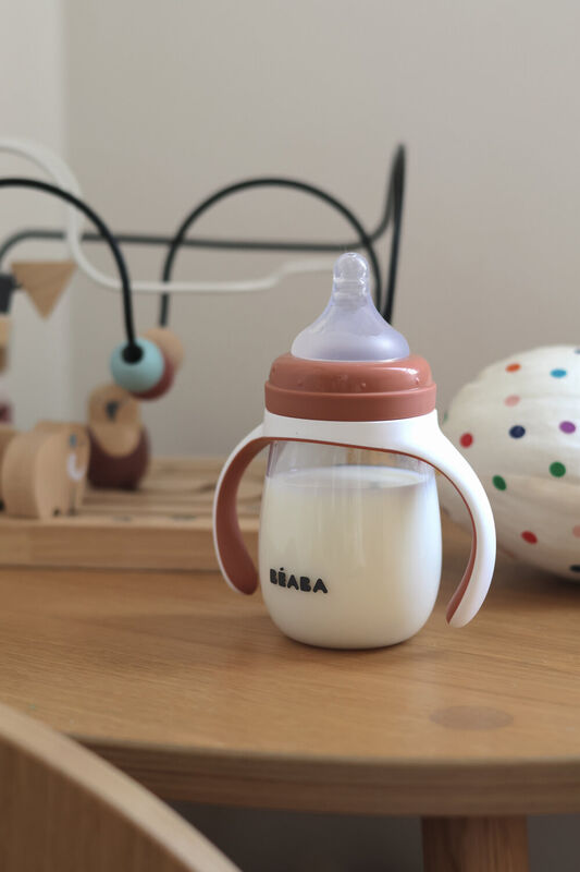 Biber&oacute;n de aprendizaje 2 en 1 de 210 ml TERRACOTTA