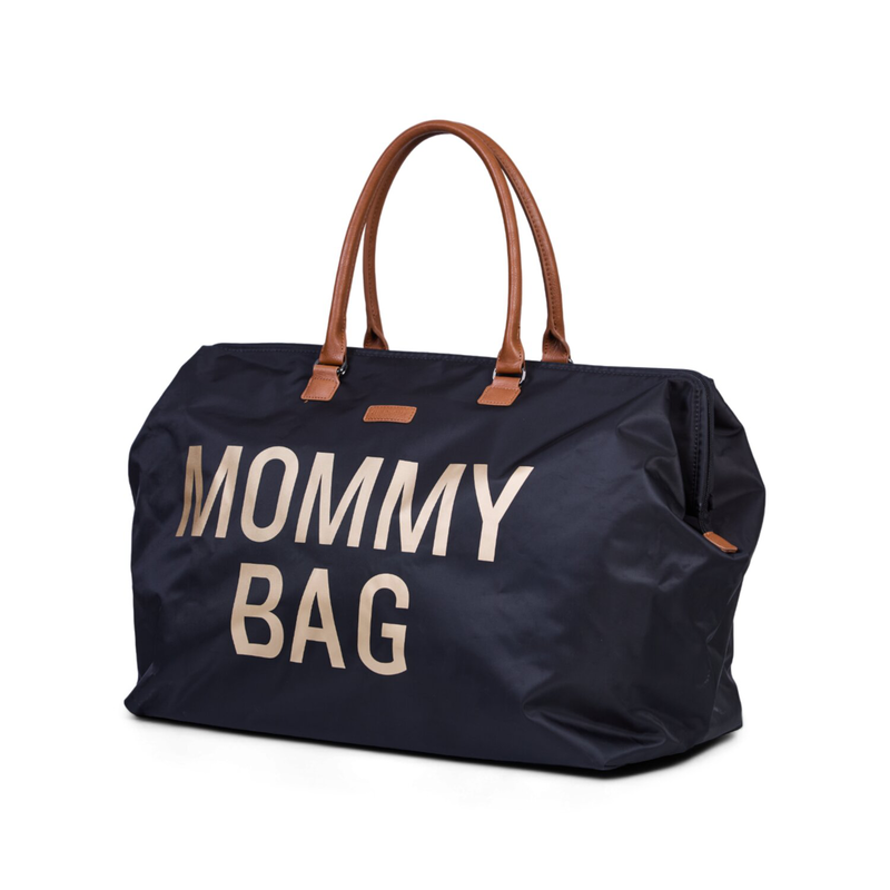 Mommy Bag Diaper bag, Delivery bag, Hospital bag, Travel bag with changing mat  - BLACK/GOLD