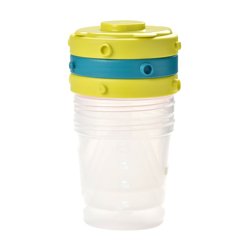 Set of 6 Baby Food Clip Containers 2nd Stage 6.8 oz. neon