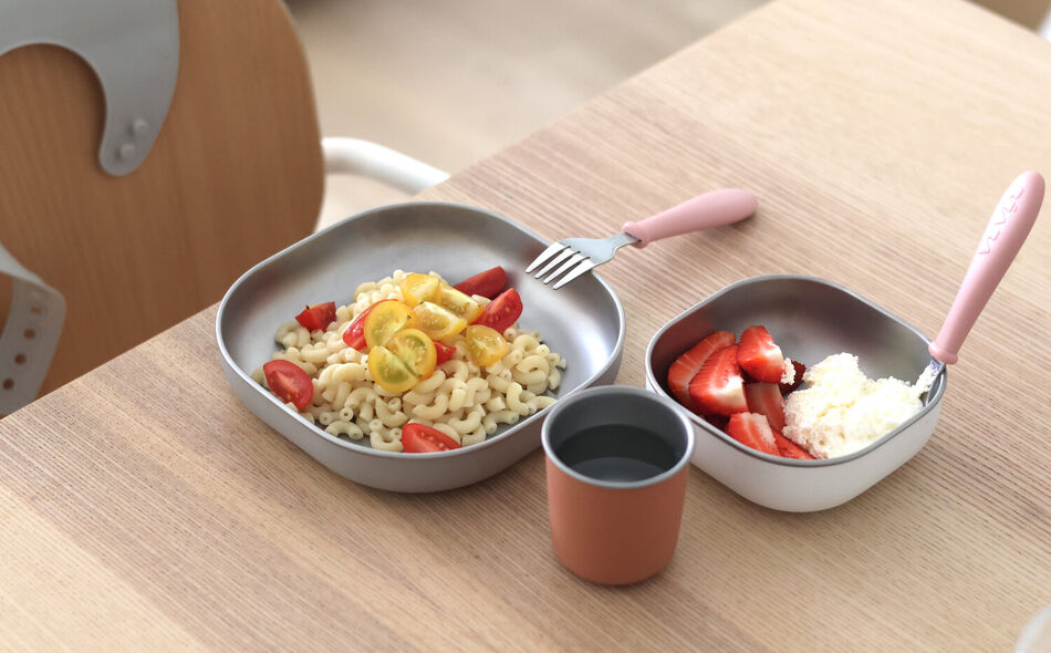 Microwave-Safe Stainless Steel Meal Set - Terracotta 