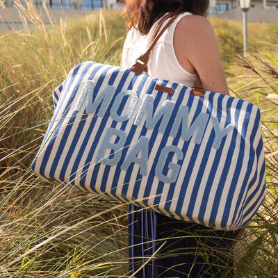 Mommy Bag &reg; Sac &agrave; Langer  - Rayures - Bleu Electrique /Bleu 