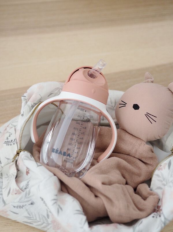 Taza con pajita 300 ml old pink