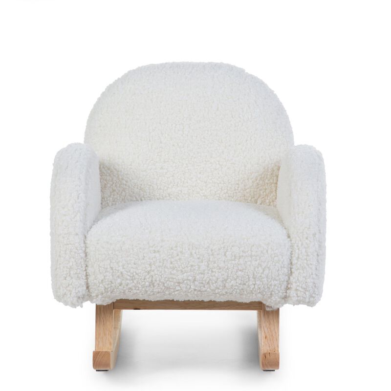 Kids Rocking Chair Teddy Off White