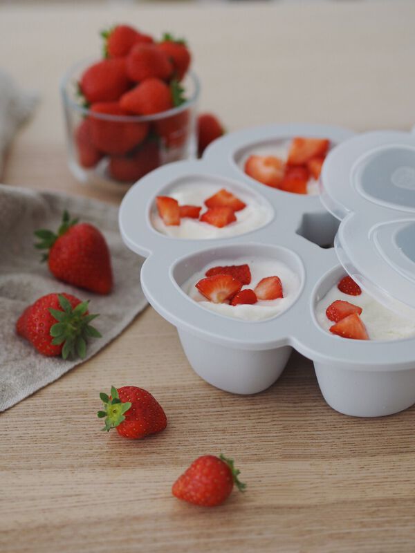 Multiportions Silicone Babyfood Freezer Tray, baby freezer portions 6 X 150ml - Light Mist