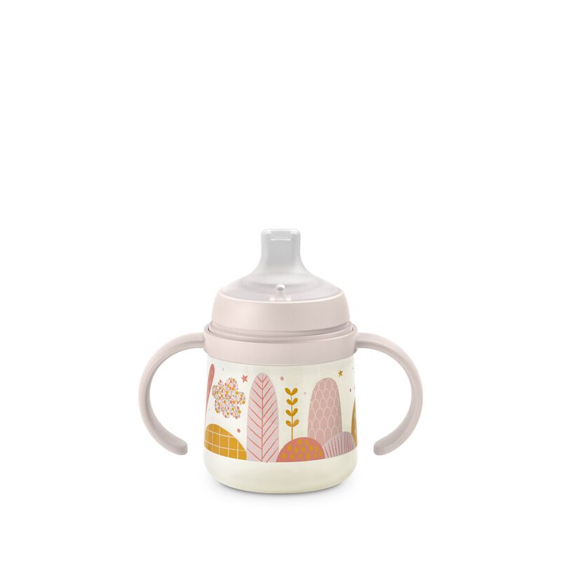 Biberon avec anses et bec silicone Dreams +6m Pink