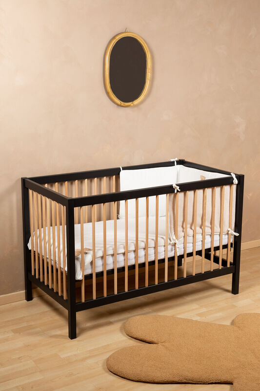 COT 97 - Lit de bébé - 120x60Cm – Noir Naturel