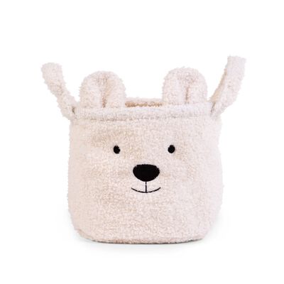 Basket 25x20x20cm Teddy off white 