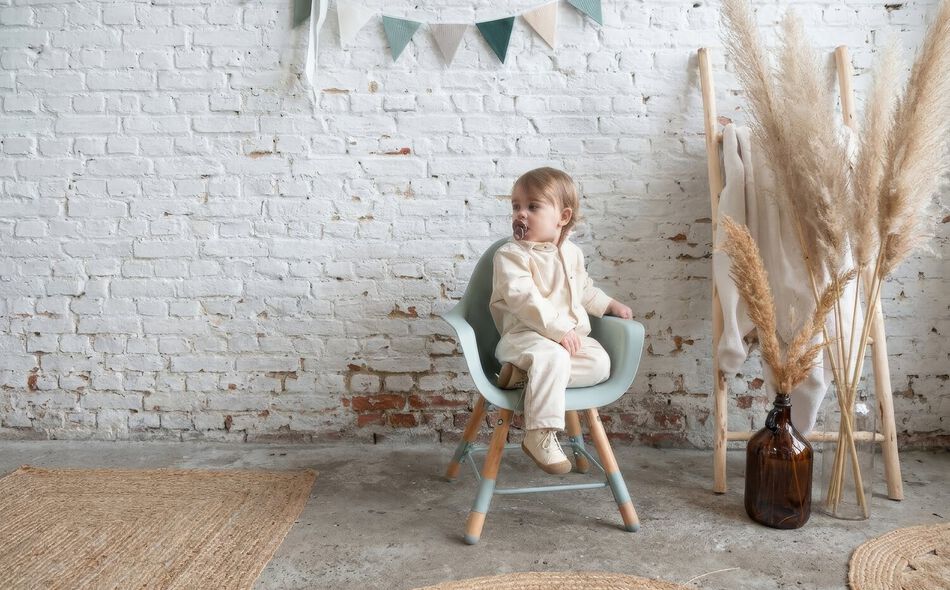 Evolu High Chair - Adjustable In Height (50-75 Cm/*90 Cm) - Natural Mint