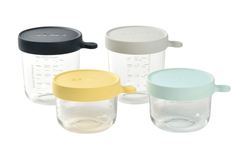 Glass Baby Food Storage Containers Set of 4 – Pastel 2
