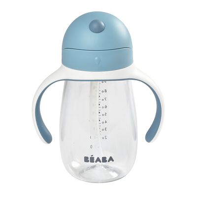 Tazza con cannuccia 300 ml blu 