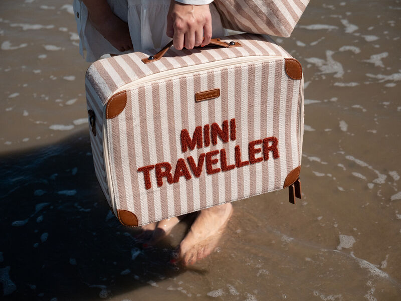 Suitcase Mini Traveller Stripes nude