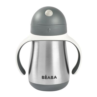 Stainless Steel Straw Cup 250ml - Mineral Grey
