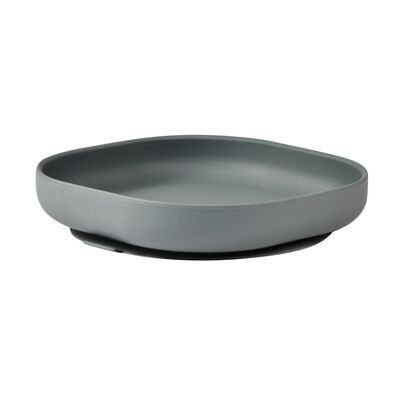 Assiette silicone ventouse mineral grey