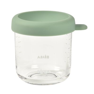 Glass Baby Food Jar 250ML - Sage Green 
