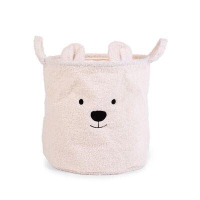 Basket 40x40x40cm Teddy off white