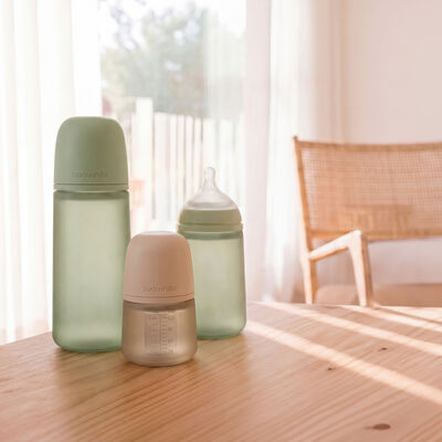 Colour Essence Silicone Baby Bottle with SX Pro Teat 330 ml L Flow - Deep green