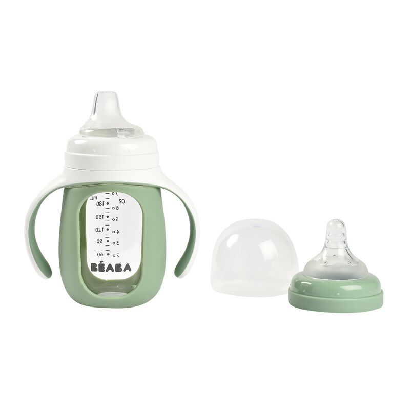 Biber&oacute;n de aprendizaje de 210 ml sage green
