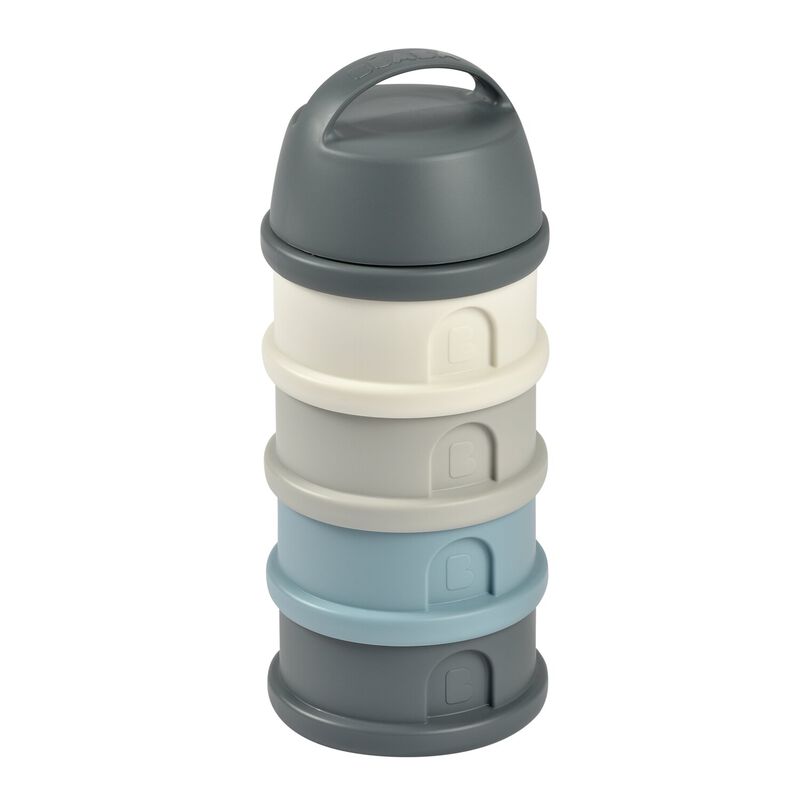 Formula milk container 4 compartments mineral grey / blue 2