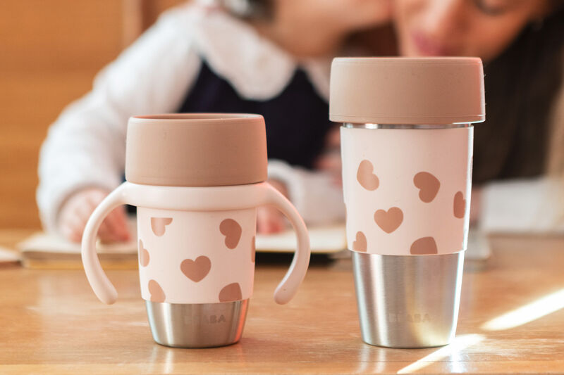 Mini & Me &ndash; 2 tazze Click & Drink in acciaio inox - BigLove