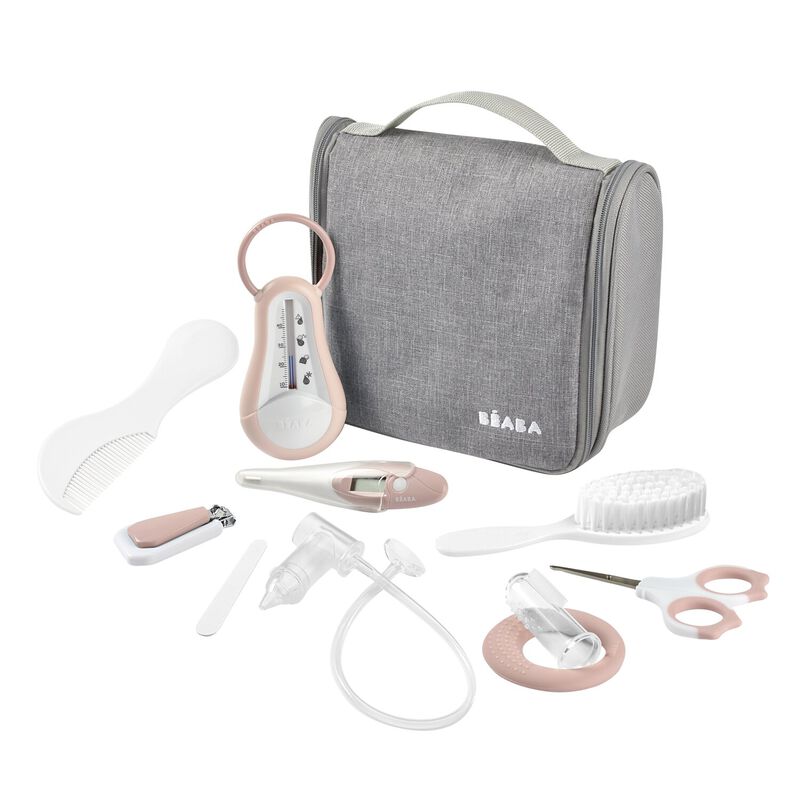 Toilettas met 10 accessoires - Old Pink